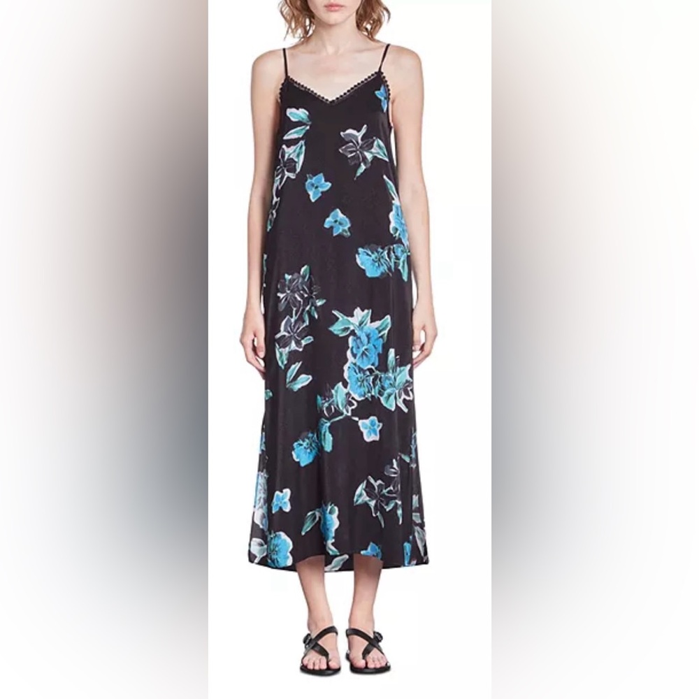 NWT The Kooples 90s Dress in Black and Blue Floral in The Kooples Size 1 / US 4
